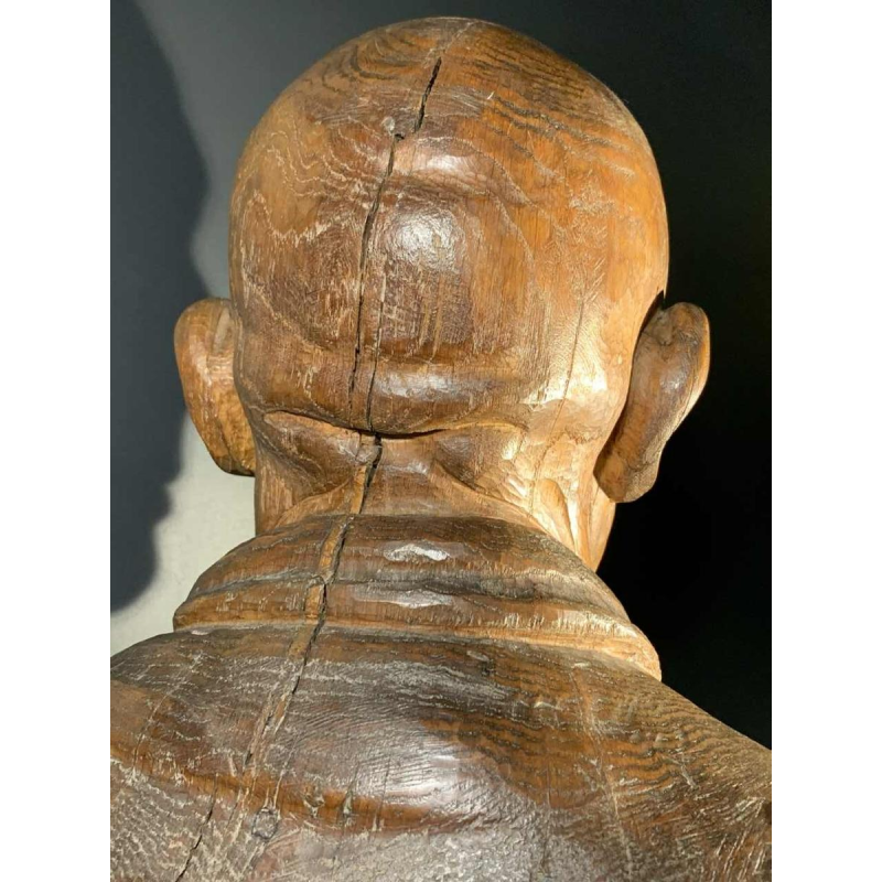 FRANS CLAESSENS 'Buste van Pablo Picasso' Levensgrote sculptuur, gesneden hout 1930s