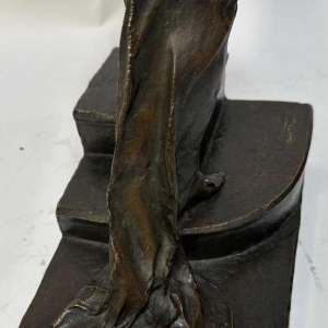 Pierre Henri Van Perck "Elégante à lEventail" sculpture en Bronze, 1911