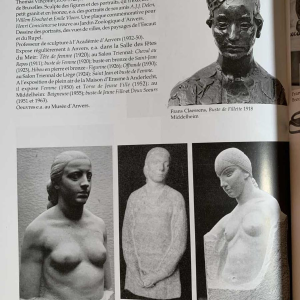 FRANS CLAESSENS 'Buste van Pablo Picasso' Levensgrote sculptuur, gesneden hout 1930s