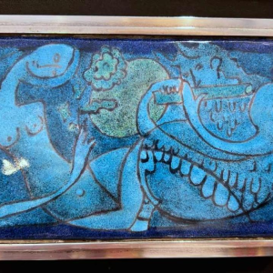 Georges MAGADOUX geëmailleerde verzilverde metalen kast