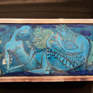 Georges MAGADOUX enamelled silver-plated metal case