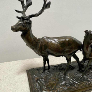 Bronze sculpture, animal group. Signed and dated: Edg. Joris 1911