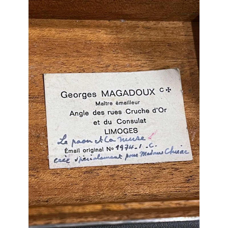 Georges MAGADOUX geëmailleerde verzilverde metalen kast