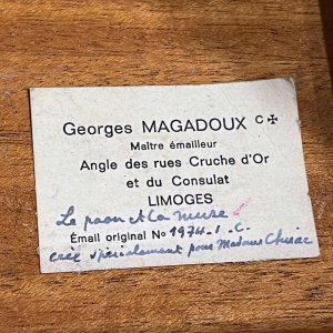 Georges MAGADOUX coffret métal argenté émaillé