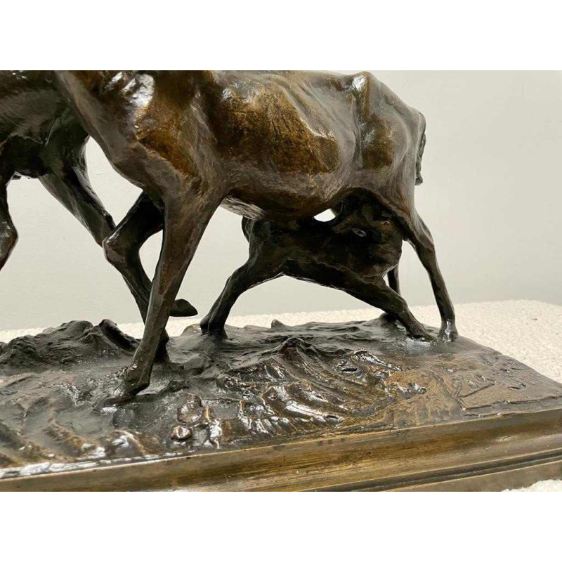 Bronze sculpture, animal group. Signed and dated: Edg. Joris 1911