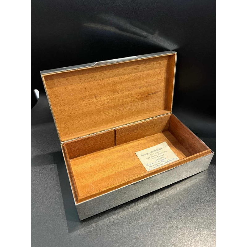 Georges MAGADOUX enamelled silver-plated metal case