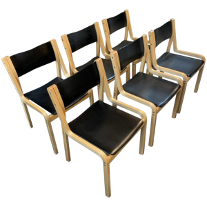 KARI ASIKAINEN for Korhonen Finland Set 6 Scandinavian 1st edition Chairs, 1970