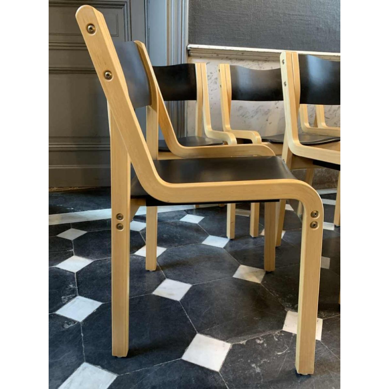 KARI ASIKAINEN, Korhonen Finland, Série 6 Chaises Scandinaves 1ère édition, 1970