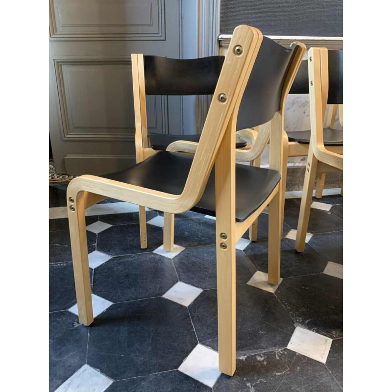 KARI ASIKAINEN Korhonen Finland Set van 6 Scandinavische stoelen, 1e editie 1970