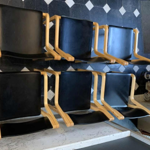 KARI ASIKAINEN, Korhonen Finland, Série 6 Chaises Scandinaves 1ère édition, 1970