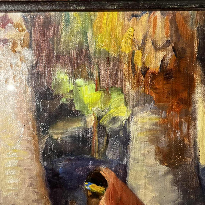 Charles Ernest Smets “Oase van Tinghir Marokko” oriëntalistisch impressionistisch schilderij, olieverf op doek, ca. 1940