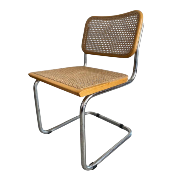 Marcel Breuer, stoel model B32, vlechtwerk en verchroomd stalen frame, ca 1970