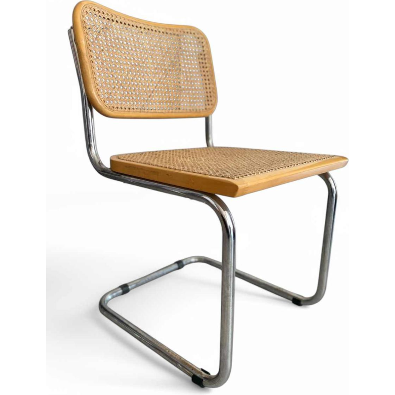 Marcel Breuer, stoel model B32, vlechtwerk en verchroomd stalen frame, ca 1970