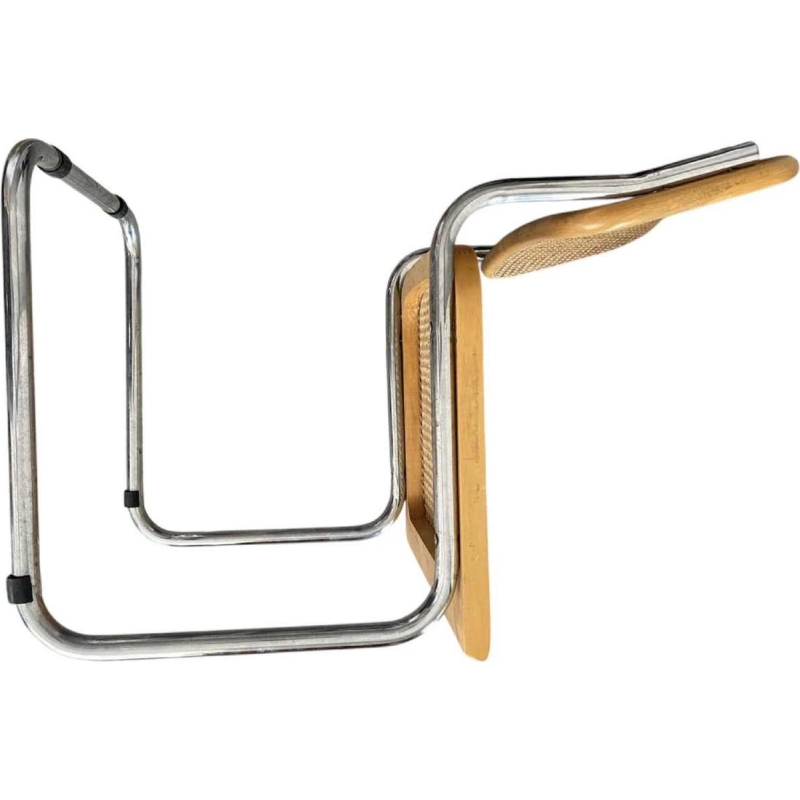 Marcel Breuer, stoel model B32, vlechtwerk en verchroomd stalen frame, ca 1970