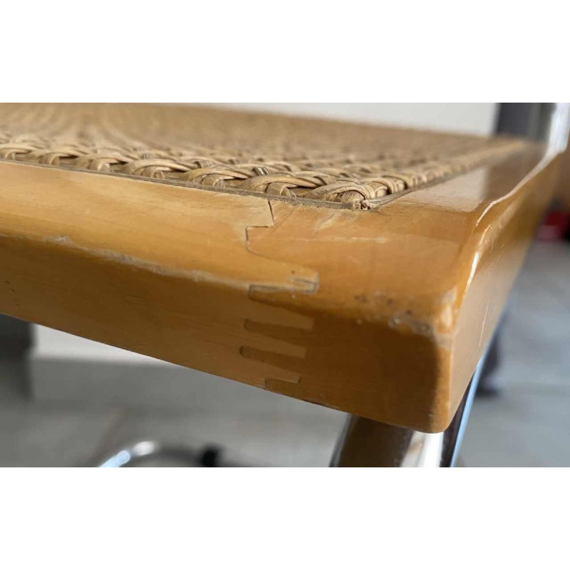 Marcel Breuer, chaise modèle B32, cannage et structure acier chromé, ca 1970