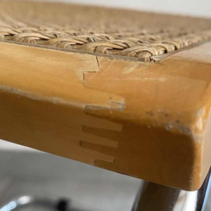 Marcel Breuer, chaise modèle B32, cannage et structure acier chromé, ca 1970