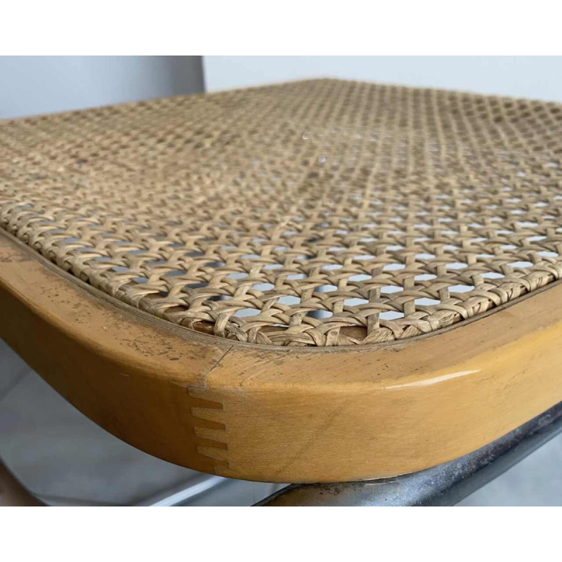 Marcel Breuer, chaise modèle B32, cannage et structure acier chromé, ca 1970