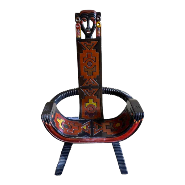 Seat: solid wood sculpture probably produced in Eastern Europe