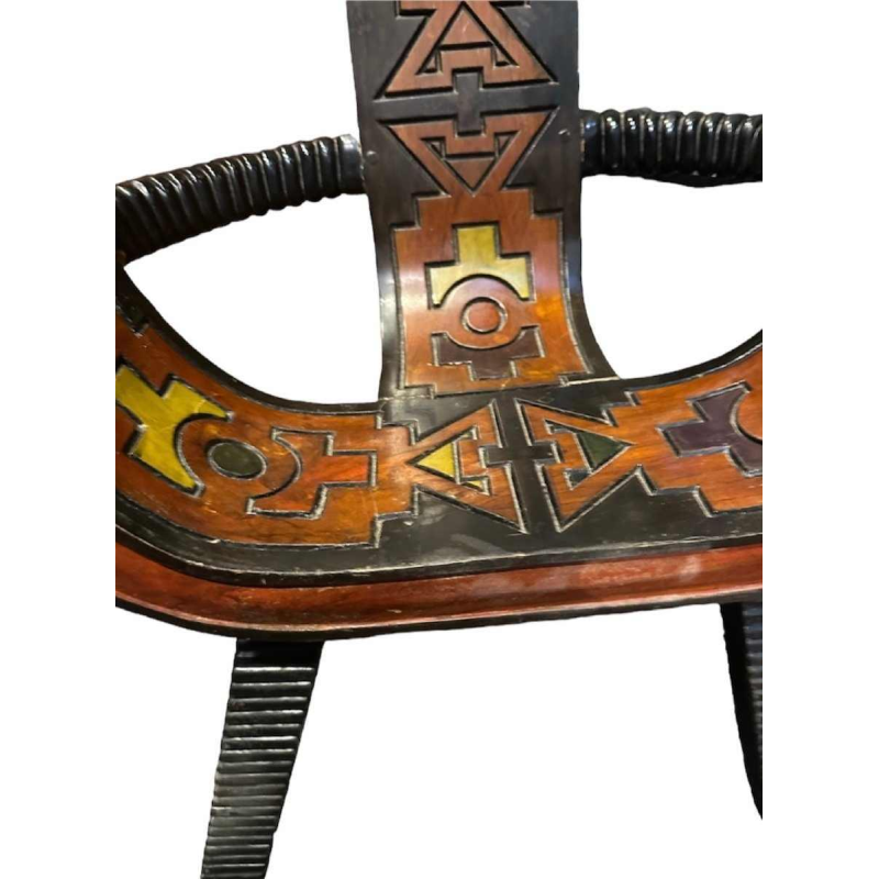 Seat: solid wood sculpture probably produced in Eastern Europe