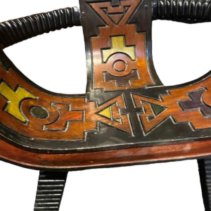 Seat: solid wood sculpture probably produced in Eastern Europe