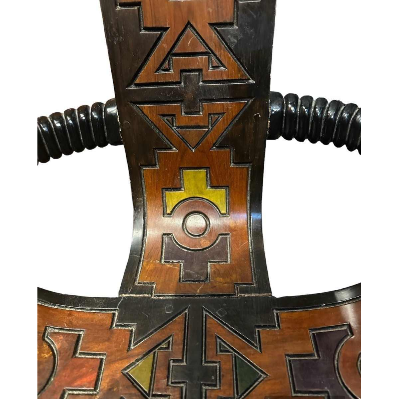 Seat: solid wood sculpture probably produced in Eastern Europe