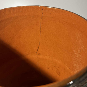 Louis Waem for Maîtrise de Nimy, polychrome ceramic covered vase, 1940s