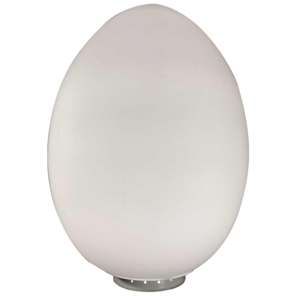 BEN SWILDENS voor FONTANA ARTE, 'UOVO' grote matglazen tafel lamp, 1972