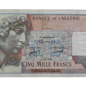 Algerie, billet de 5000 francs, 1946