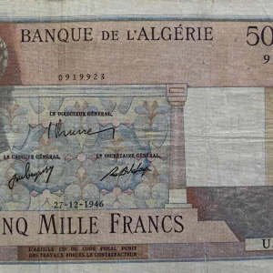 Algerije, -biljet van 5000 frank, 1946