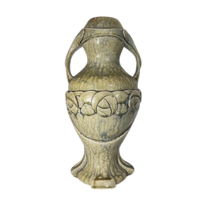 HELMAN (attributed to) outdoor vase / sculpture, Art Nouveau glazed stoneware, ca 1900