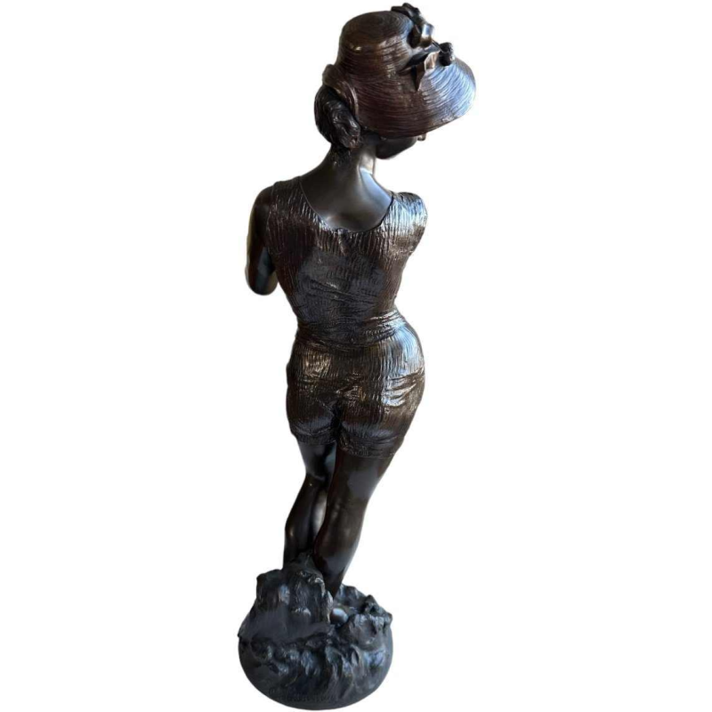 Zeldzame bronzen La Baigneuse van Charles Brunin