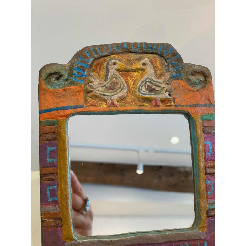 Les Argonautes / Vallauris, ceramic mirror with doves, 20th c