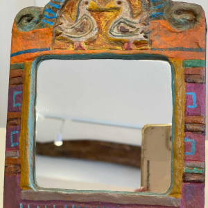 Les Argonautes / Vallauris, ceramic mirror with doves, 20th c