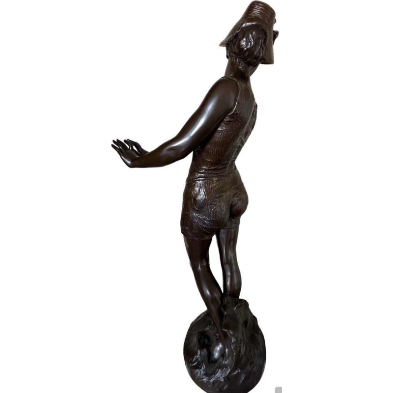 Zeldzame bronzen La Baigneuse van Charles Brunin