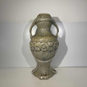 HELMAN (attributed to) outdoor vase / sculpture, Art Nouveau glazed stoneware, ca 1900