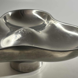Karim Rashid pour Georg Jensen, plat tripartite, acier inoxydable, Danemark 1970s