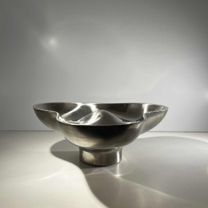 Karim Rashid for Georg Jensen, tripartite dish, stainless steel, Denmark 1970s