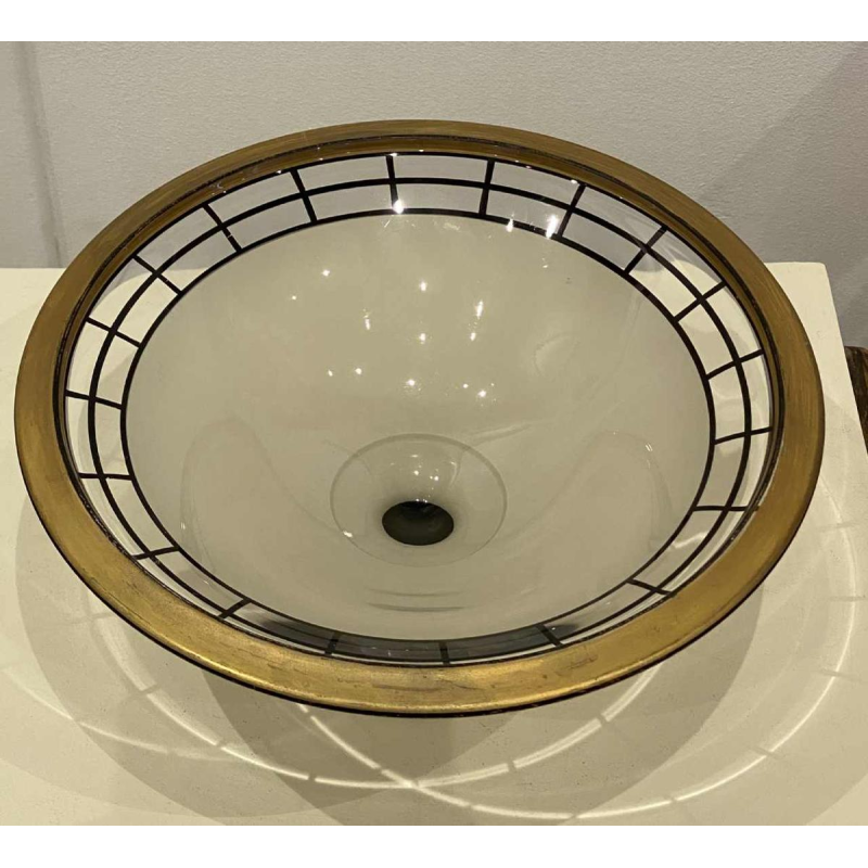 WESTMORELAND GLASS Cie, Art Deco beker op voet / tafelversiering van glas, ca 1930