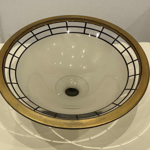 WESTMORELAND GLASS Cie, coupe sur pied / milieu de table Art Déco en verre, ca 1930