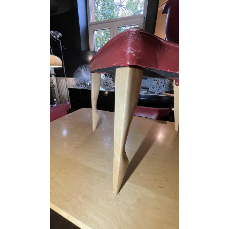 DICK EVERS pour LEOLUX, Ensemble Table ' Xingu ' & 4 Chaises ' Giselle ',1993