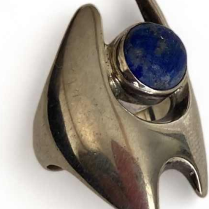 Georg Jensen for Henning Koppel, solid silver ring set with a lapis lazuli (n°139)
