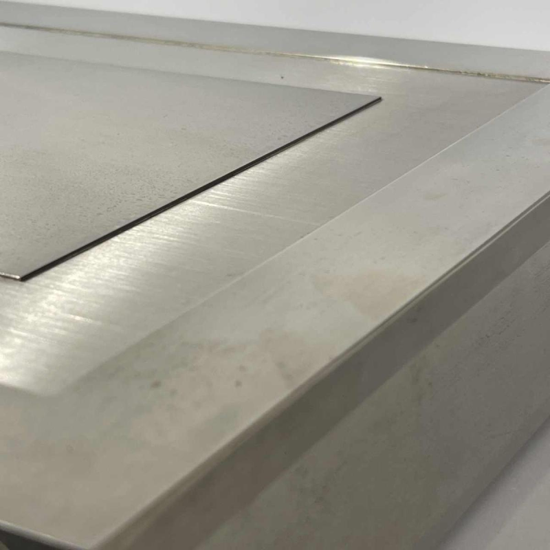 Giacomo Sinopoli for Liwan's, modernist storage/jewelry box, steel & blue glass, 1970s