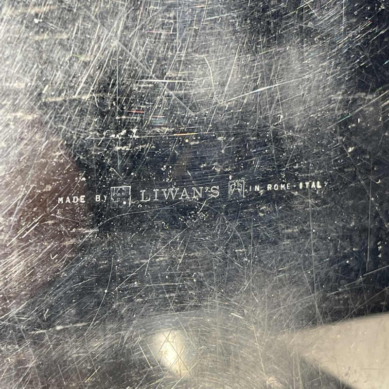 Giacomo Sinopoli pour Liwan's, boîte de rangement / à bijoux moderniste, acier & verre bleu 1970s