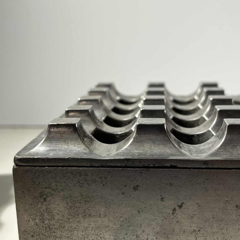 LJUNGBERG & BACKSTRUM / DIVERSE TING & BALLEGEER “Ultima15“ set of 2 brutalist ashtrays, cast aluminum, ca 1970