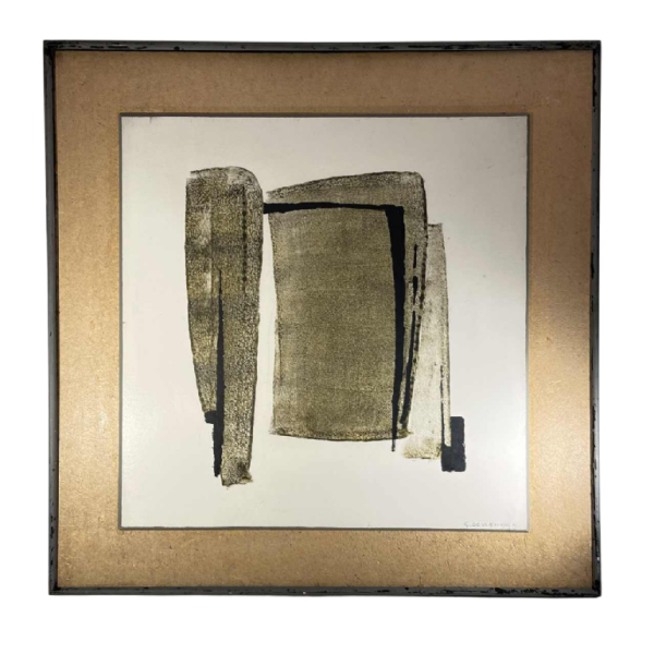 Georges (Géo) De Vlamynck, tableau abstrait, huile sur panneau, ca 1960