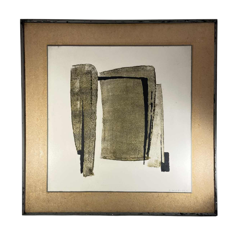 Georges (Géo) De Vlamynck, tableau abstrait, huile sur panneau, ca 1960