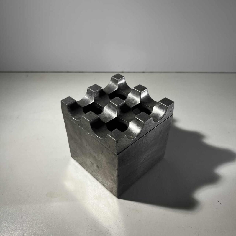 LJUNGBERG & BACKSTRUM / DIVERSE TING & BALLEGEER “Ultima15“ set of 2 brutalist ashtrays, cast aluminum, ca 1970