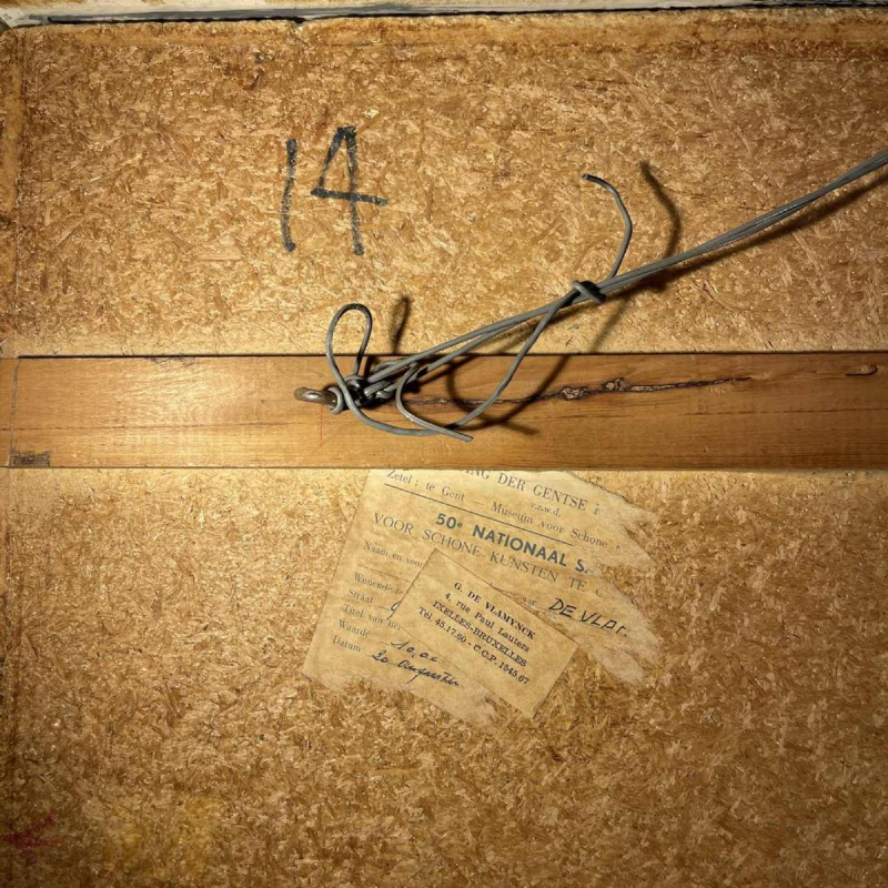 Georges (Géo) De Vlamynck, abstract painting, oil on panel, ca 1960