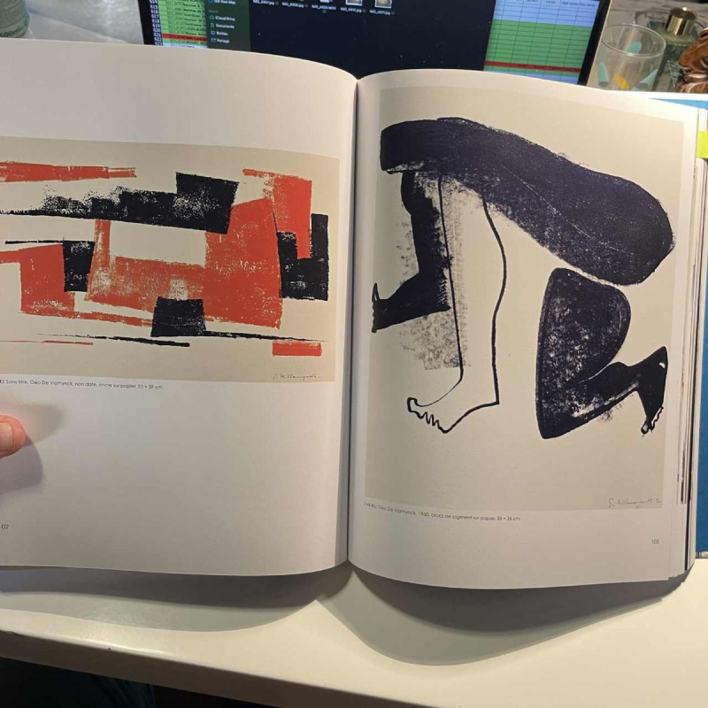 Georges (Géo) De Vlamynck, abstract painting, oil on panel, ca 1960