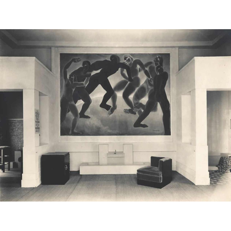 Georges (Géo) De Vlamynck, tableau abstrait, huile sur panneau, ca 1960